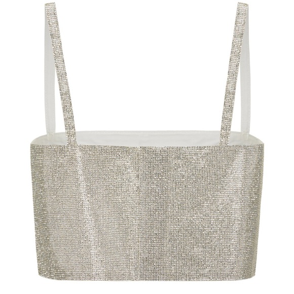 12th Tribe Shira Silver Rhinestone Mini Skirt & Top set - Picture 4 of 9